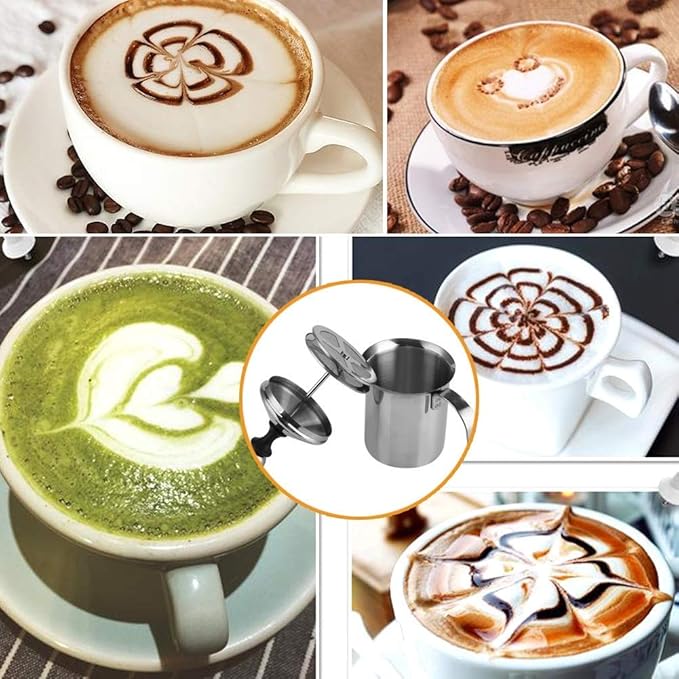 Milk Frother, Manual Frother 27oz/800ml Milk Frothing Pitchers Stainless Steel Coffee Milk Foamer Milk Creamer Frother Latte Cappuccino Foam Pitcher Manual Milk Creamer With Handle