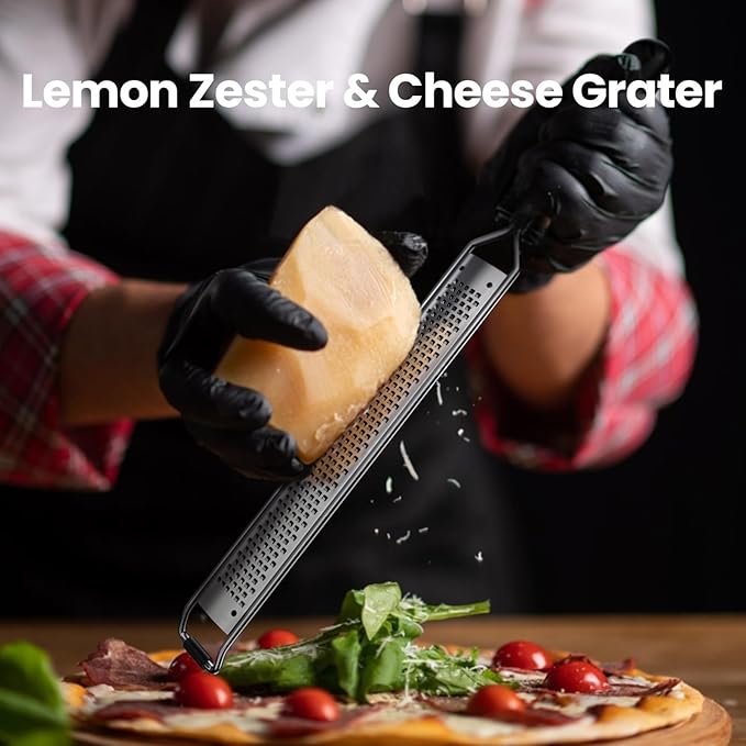 Cheese Grater with Non-Slip Handle, Lemon Zester, Extra Coarse Grater, 15in x 1.4in