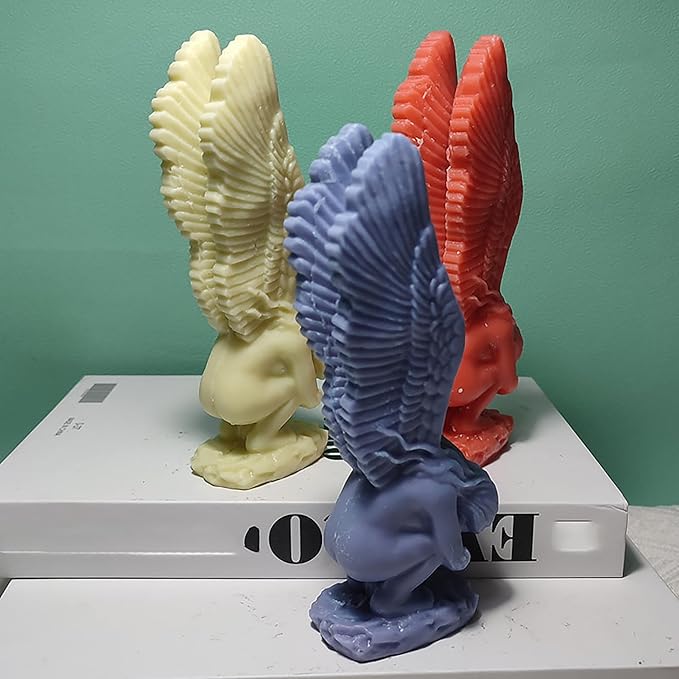 Large Wing Angel Mold Angel Silicone Wave Spiral Candle Mold - Silicone Resin Casting Molds for Candle & Resin & Soap Craft Supplies