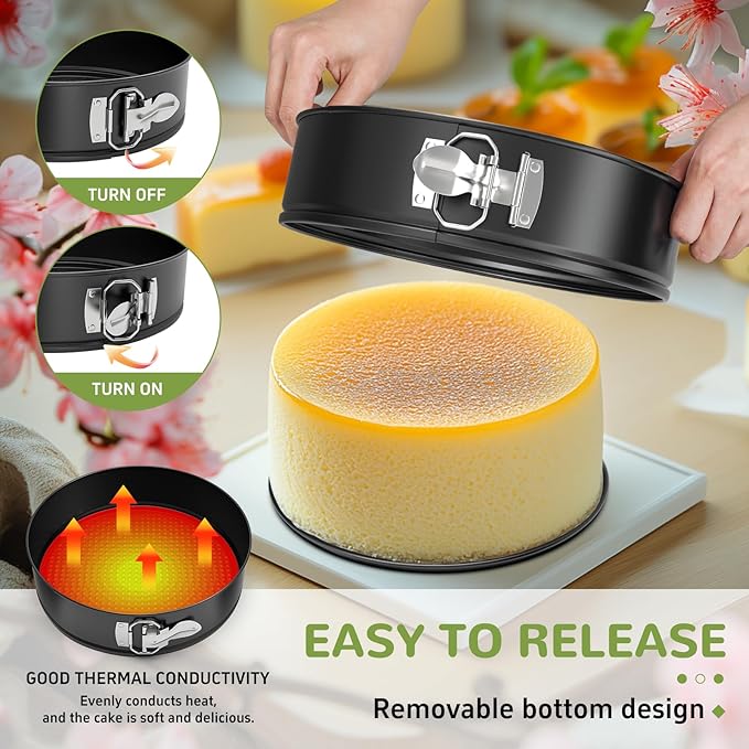 7 Inch Springform Pan with Removable Bottom, Non-stick Round Spring Form Cake Mold Cheesecake Pan For Baking