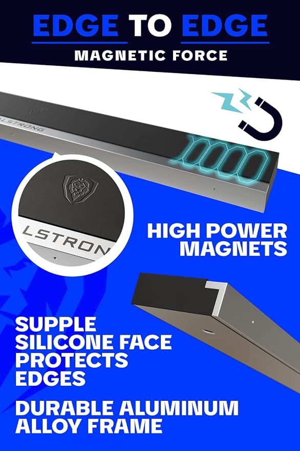 Dalstrong Magnetic Knife Holder Wall - Scratch-Resistant Silicone - Stainless Steel Details - Matte Black - Knife Magnetic Strip - 18" x 2" - Powerful Magnet Kitchen Bar - Easy Mount - Safe Display