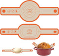 Silicone Bread Sling Oval and Round, 2 PCS Nonstick＆Reusable Bread Baking Mats, Easy-To-Clean Dutch Oven Liners, Sourdough Bread Baking Supplies (Oval and Round, Orange)
