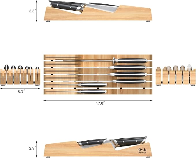 Cangshan HELENA Series German Steel Forged BBQ Knife Set (Black, 8-Piece In-Drawer Set)