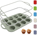 12 Cups Silicone Muffin Pan with Metal Reinforced Frame Cupcake Pan Tray Egg Molds Parents Stepdad Pawpaw Who Want Nothing Everything Future Groom Bride Law Christmas Xmas Happy Birthday Gifts Ideal