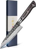 Black Forged Japanese Knives with High Carbon Stainless Steel and Full Tang Pakkawood Handle, Kitchen Knife with Premium Box (5 Inch Paring Knife)