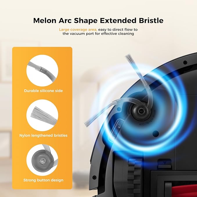 Yivy 24PCS Replacement Parts Compatible with Roborock Q7 M5+/ Q7 M5/Q7 L5/Q7 L5+, 2 Main Brushes, 6 Side Brushes, 4 HEPA Filters, 4 Mop Pads, 6 Dust Bags, 1 Cleaning Brush,1 Screwdriver Spare Parts
