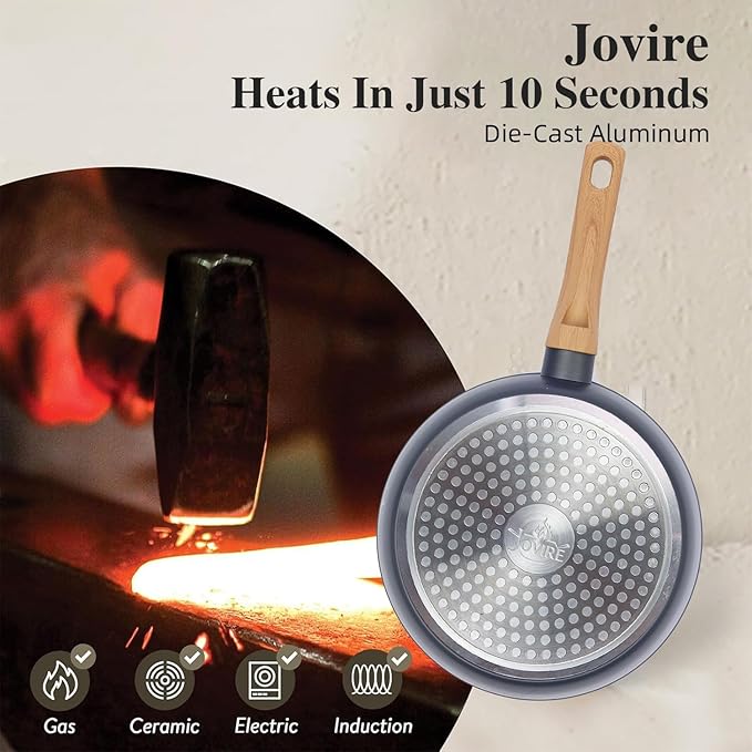 8.5 & 10.25 Inch Nonstick Frying Pan Skillet, Superior PFOA-Free & Non-Toxic Coating, 3mm Aluminum for Even Heat, Induction Compatible, Dishwasher Safe for Eggs & Pancakes