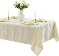 Newbridge Barcelona Luxury Damask Fabric Tablecloth, 70” Extra Wide x 108” Rectangle, Antique White, 100% Polyester, No Iron, Soil Resistant Dining Room, Party and Banquet Table Cover