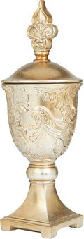 Deco 79 Polystone Solid Decorative Jars, 7" x 7" x 19", Gold