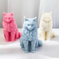 3D Cat Animal Cylinder Candle & Resin Mold - Resin Casting Silicone Molds for Home Decor & Candle Making Wave Spiral Mold
