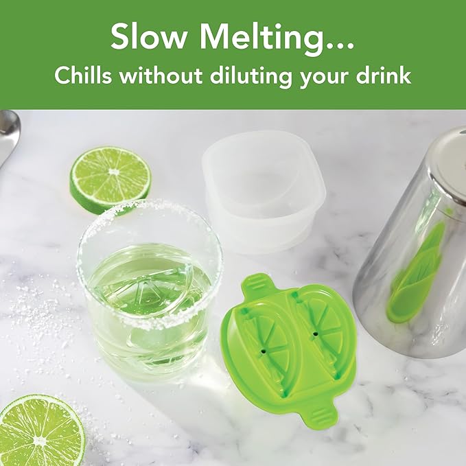 Tovolo Ice Cubes Mold Pack of 2 Large Craft Ice Molds for Whiskey Bourbon Cocktails, Easy Fill No Leak Silicone Ice Molds Gift for Him Stackable Dishwasher Safe BPA Free Heart Ice