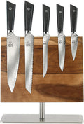 Mercer Culinary Premium Grade Super Steel 6-Piece Knife Set with Magnetic Stand, G10 Handles
