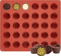 JOERSH 30-Cavity Mini Peanut Butter Cup Mold Silicone Candy Mold Bite Size for Keto Fat Bomb, Dark Chocolate