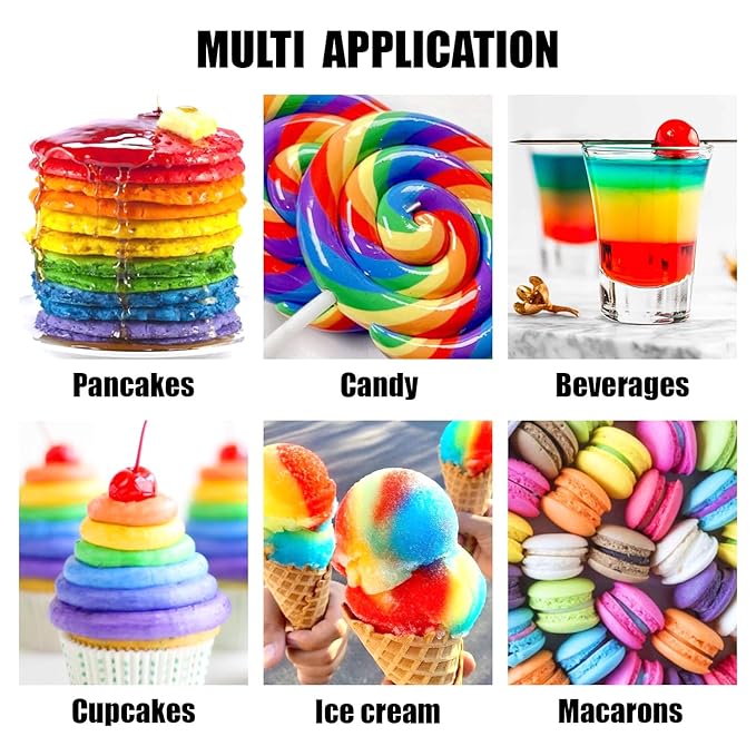 Gel Food Coloring Set - Concentrated Vibrant 6 Colors Food Grade Dye for Cake, Icing, Macarons, Cookies, Baking Decoration, Fondant, Edible Food Colors for Domestic Use - 7.1 fl.oz (35ml/Bottle)
