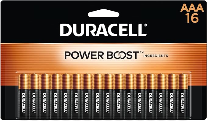 Duracell Coppertop AAA Batteries with Power Boost Ingredients, 16 Count Pack Triple A Battery with Long-lasting Power, Alkaline AAA Battery for Household and Office Devices
