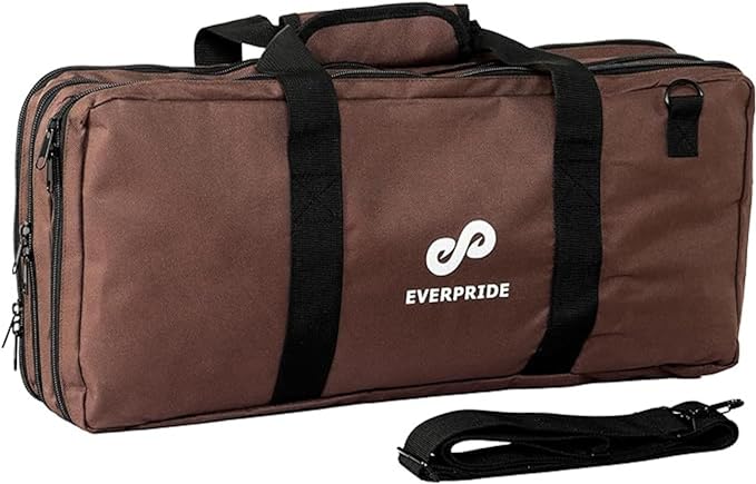 EVERPRIDE Chef Knife Bag Holds 20 Knives PLUS Large Zippered Compartment for Kitchen Tools – Durable, Large Knife Bag for Chefs – Knives Not Included