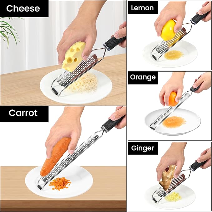 8Pcs Stainless Steel Grater for Different Food Grater with Non-Slip Handle for Vegetables Cheese Shredder and Lemon