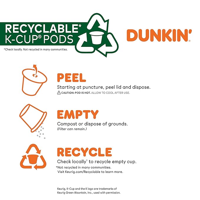 Dunkin' Hazelnut Flavored Coffee, 10 Keurig K-Cup Pods