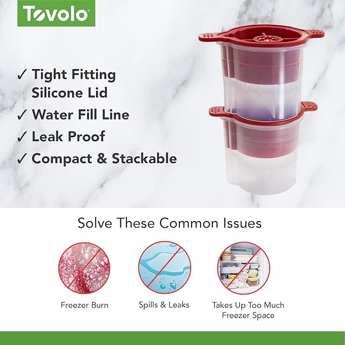 Tovolo Christmas Ornament Ice Molds, Odor and BPA Free - Dishwasher Safe, Set of 2, Tree & Snowflake