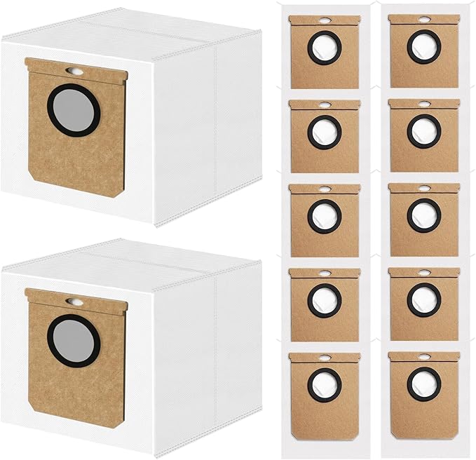 12 Pack L60 L50 Dust Bags Compatible with Eufy L60 SES, L50 SES Robot Vacuum Self-Empty Station, Upgraded 3 L Large Vacuum Replacement Bags