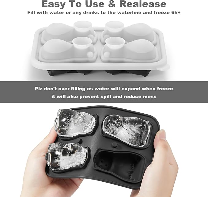 Capybara Ice Cube Tray Fun Shapes, Odd Novelty Cute Capybara Gifts Stuff, 2.2" Large Silicone Whiskey Ice Mold for Cocktails,Bourbon,Brandy, w/Funne