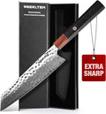 Kiritsuke Chef Knife,Upgraded 8 Inch Professional 67-Layer VG10 Damascus Japanese Chef Knife,Ultra Sharp Hammered Damascus Kitchen Knives with Octagonal Red Sandalwood Handle & Gift Box