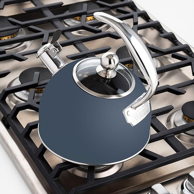 Viking Stainless Steel Whistling Tea Kettle, Slate