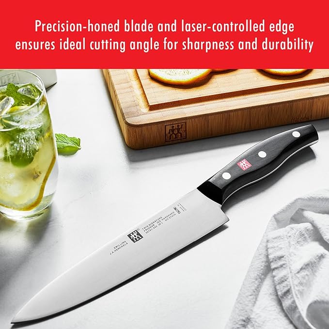 ZWILLING Twin Signature 7-pc Kitchen Knife Set with Block, Chef Knife, Paring Knife, Utility Knife, Knife Sharpener, Kitchen Shears