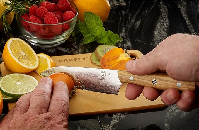 Proposed Value: Mercer Culinary Premium Grade Super Steel, 5-Inch Bar Knife, Spalted Maple Handle/Saya Cover