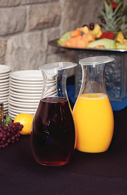Carlisle FoodService Products 7090307 Cascata Carafe Juice Jar Beverage Decanter Only, Plastic, 1.5 L, Clear (Pack of 12)