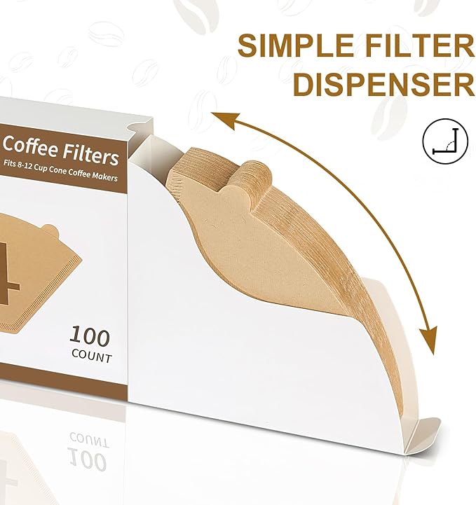 Coffee Filters 4 Cone Paper for Ninja Coffee Maker, 100pcs Unbleached #4 Filter for Ninja Programmable Brewer Machine