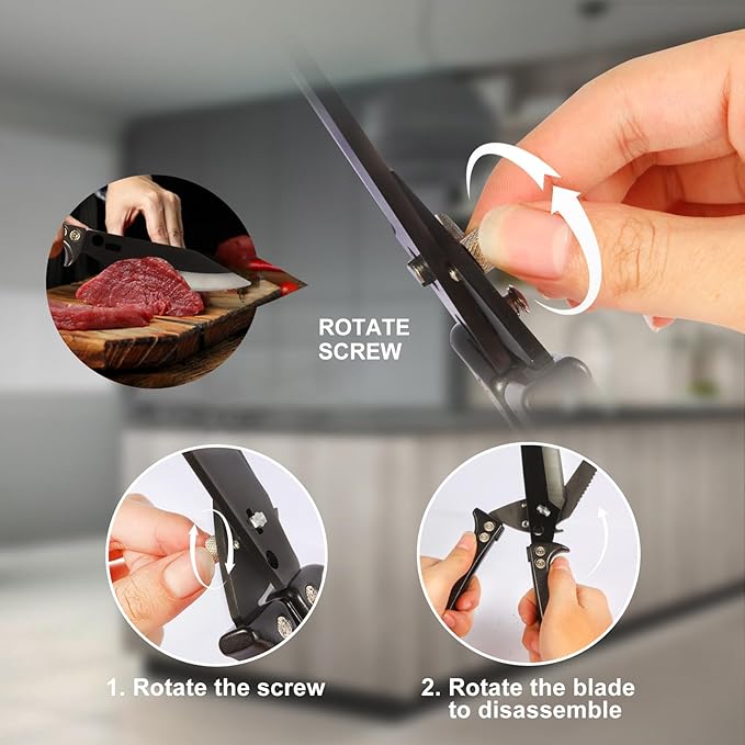 Kitchen Shears,All-Purpose Kitchen Scissors for Food Cutting, Rust-Resistant kitchen Shears Heavy Duty Food Scissors Removable Blades
