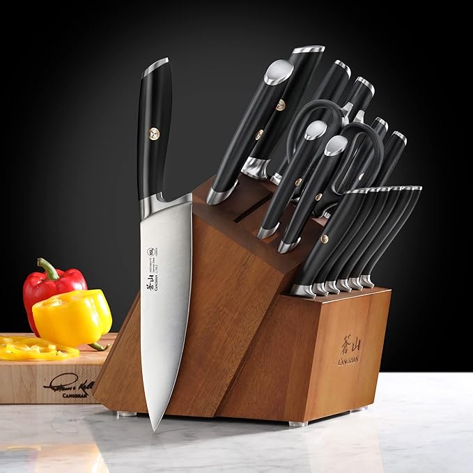 Cangshan L Series 17-Piece German Steel Forged Knife Set, 1026795 (Black)