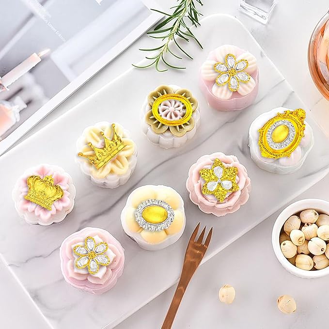 Baroque Fondant Molds Set - 3 Pcs with Crown, Vintage Photo Frame Shapes for Cake Decorating, Cupcake Toppers, Gum Paste, Chocolate, Candy, Polymer Clay Making