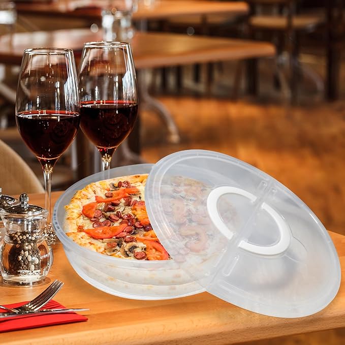 Aufind 12" 2 Pack Pie Carrier with Lid and Handle, Reusable Food Storage Containers for Pies, Cheesecake, Pizza, Nuts Fruit