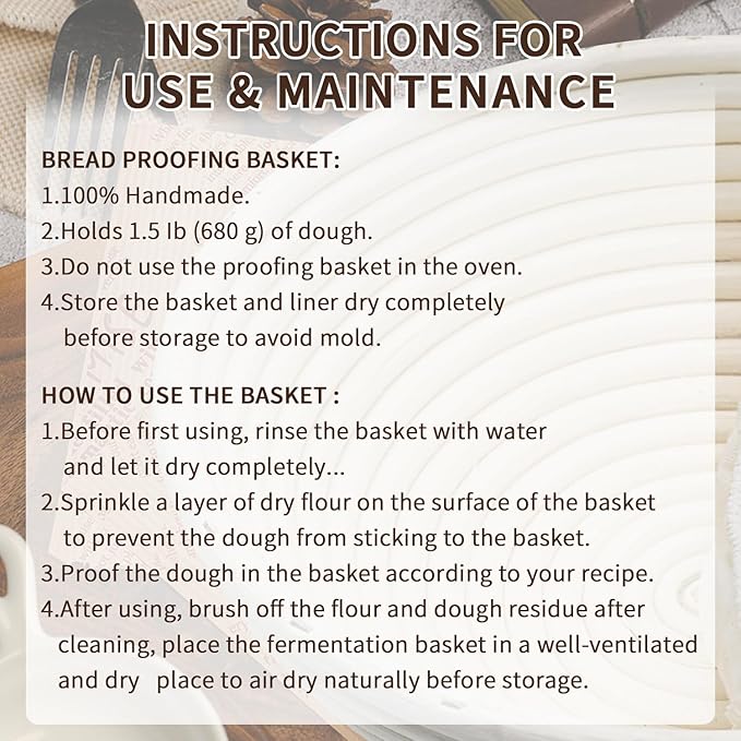 Bread Proofing Basket Set, Round 9 Inch and Oval 10 Inch Banneton Bread Bowl, Sourdough Bread Making Supplies Tools with Bread Lame, Danish Whisk, Bowl Scraper, Sourdough Scraper, Liners