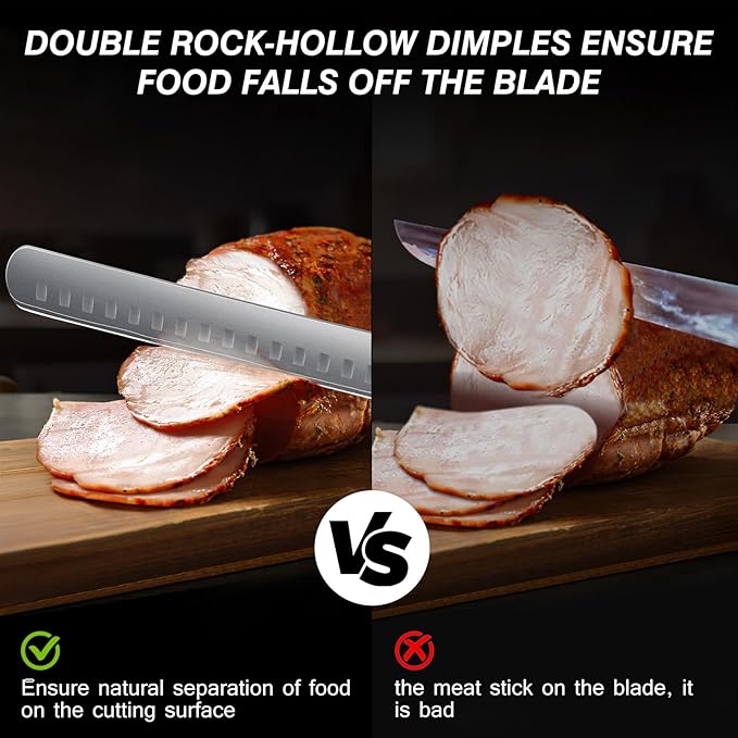 Brisket Slicing Knife, 11.6 Inch Carving Knife, Japanese High Carbon Steel Slicing Knives with VG10 Steel Core & G10 Handle, Full Tang Ultra Sharp Meat Cleaver for BBQ, Turkey, Roast, Brisket