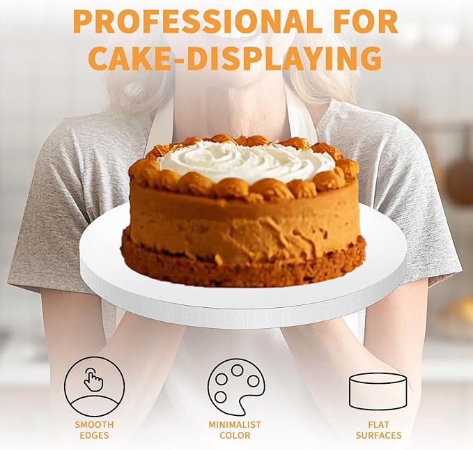5Pcs Cake Boards 12 Inch Round - Sturdy 1/2 Inch Cake Drum, Food Grade Cake Rounds,Multiple Layers of Corrugated Cardboard for Heavy or Multi Layer Cakes for Birthdays,Weddings, Parties (12inch/5pcs)