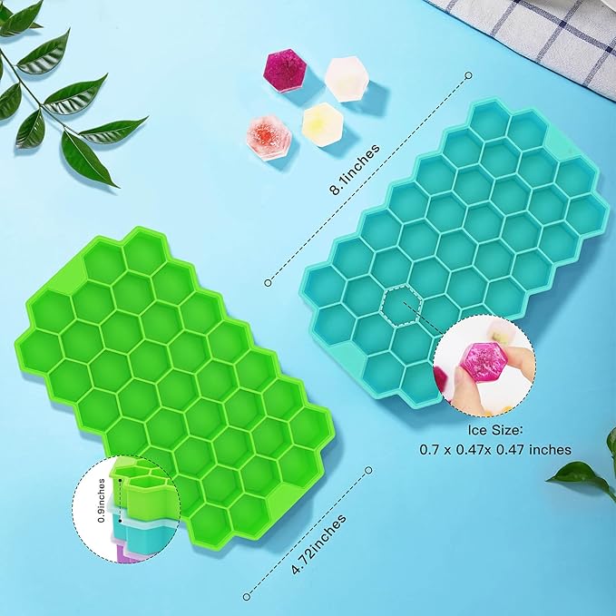 Ice Cube Trays for Freezer, 3 Pack Ice Cube Tray with Lid, Silicone Ice Cube Mold with Lid-37 Grid,Easy-Release Reusable 111 PCS Small Ice Cube for Iced Coffee Cocktail Whisky Chocolate Soup Food