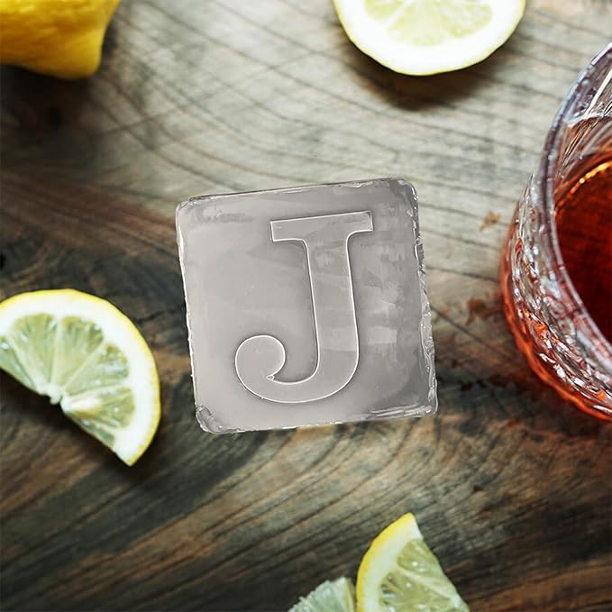 Letter J Monogram Ice Cube Mold Custom Ice Cube Mold 2 Inch Big Initials Silicone Ice Cube Tray Gifts for DAD Gifts for Him