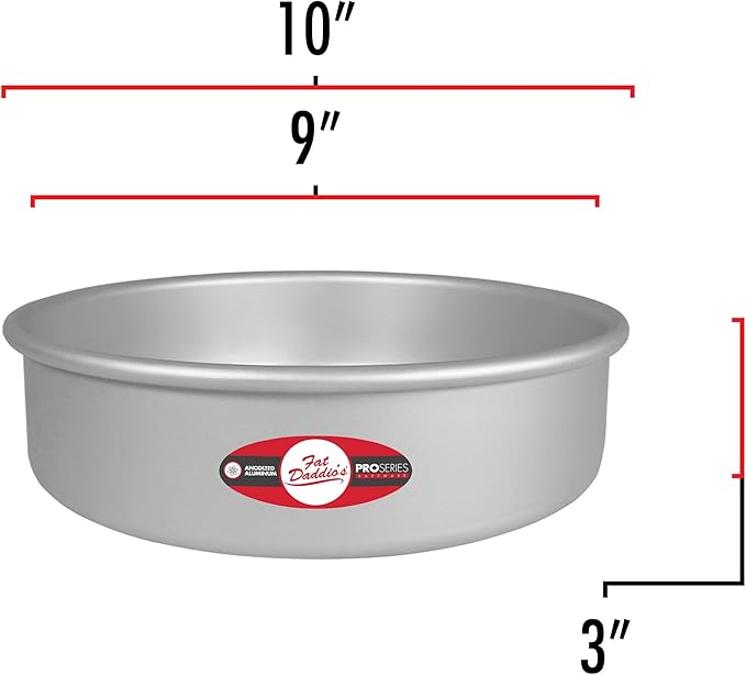 Fat Daddio's Anodized Aluminum Round Cake Pan, 9 x 3 Inch