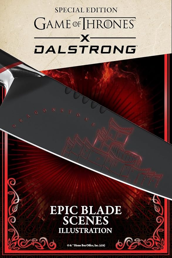 Dalstrong 8 inch Chef Knife- Game of Thrones™ Knife - House Targaryen™ Edition - German Premium Steel - Professional G10 Handle -Collection Item Toughbuilt Knife- w/Sheath