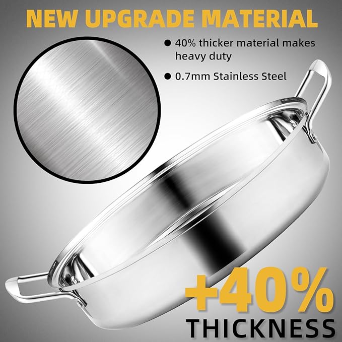 JY COOKMENT 22" Large Roasting Pan with Rack and Lid,Oval Turkey Roaster Pan for oven,Stainless Steel Roasting Pan with rack,Best Gift for Mother or Father.