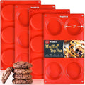 Walfos Silicone Whoopie Pie Baking Pans, Non-Stick Muffin Top Pan Set of 4. Food Grade and BPA Free Silicone,Perfect for Muffin, Eggs, Tarts and More, Dishwasher Safe