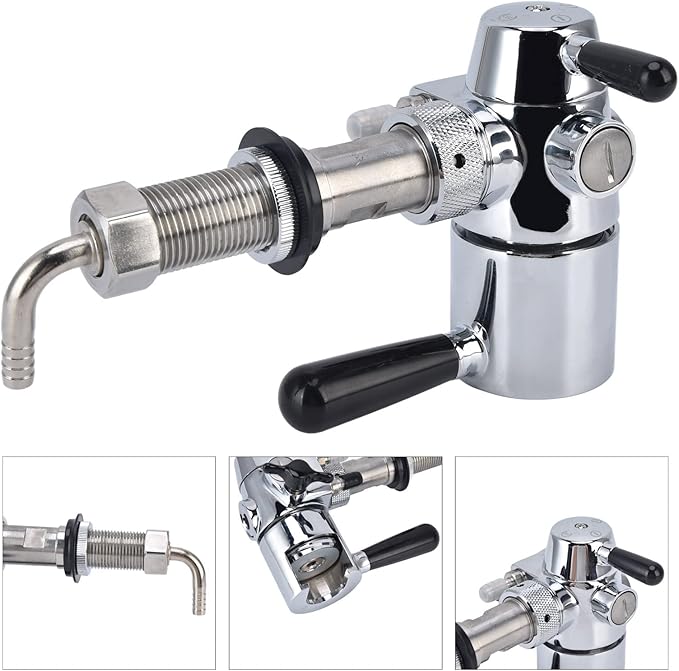 Beer Bottle Filler, No Foam Counter Pressure Bottle Filler with Removable Clip Lock 304 Stainless Steel Fast Filling Glass Bottle Filling Tool for Beer & Wine