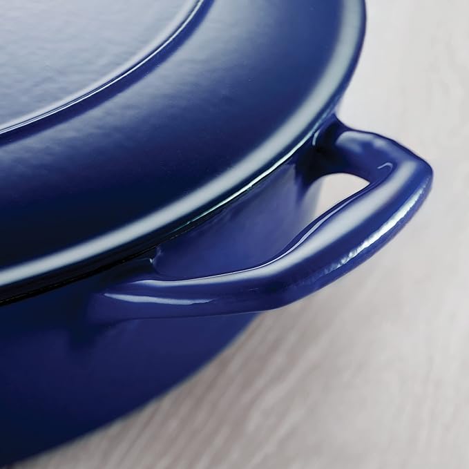 Tramontina Bestow Enameled Cast Iron Braiser Pan with Lid, 4-quart, Blue