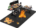 90 ×52 inches Under Grill Mats for Outdoor Grill/ Double-Sided Indoor Fireplace Mat Fire Pit Mat Fireproof Waterproof Oil-Proof, BBQ Mat Grill Pads Grilling Mat Protector for Deck Patio Gas Grills