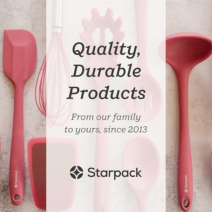Starpack 'Whip it Good' Silicone Whisk for Nonstick Cookware - Non Scratch Whisk Heat Resistant 600°F - Kitchen Whisks for Cooking, Baking & Stirring - Silicone Coated Durable Rubber Egg Whisks