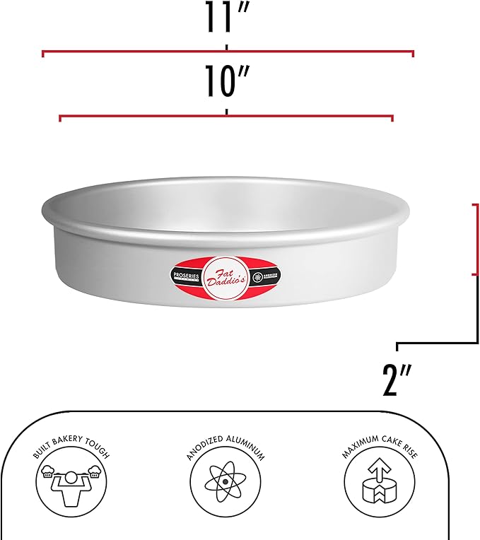 Fat Daddio's Anodized Aluminum Round Cake Pan, 10 x 2 Inch