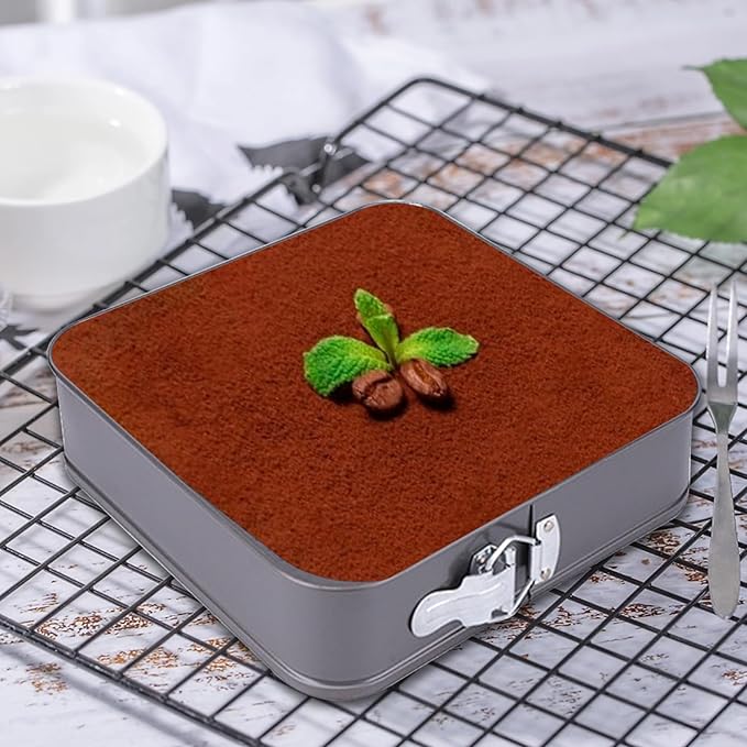 Rectangle Springform Cake Pans Set,Not-Stick Cheesecake Pans with Removable Bottom Stainless Steel Bakeware DIY Baking Mold Funny Cake Tins with Scrapers for Kitchen Birthday Valentine Day Wedding